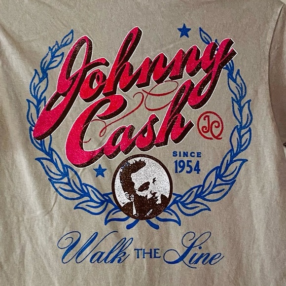 Johnny Cash Tan Graphic T Shirt Women’s Size Small Short Sleeve Cotton Tee NEW - Picture 3 of 8